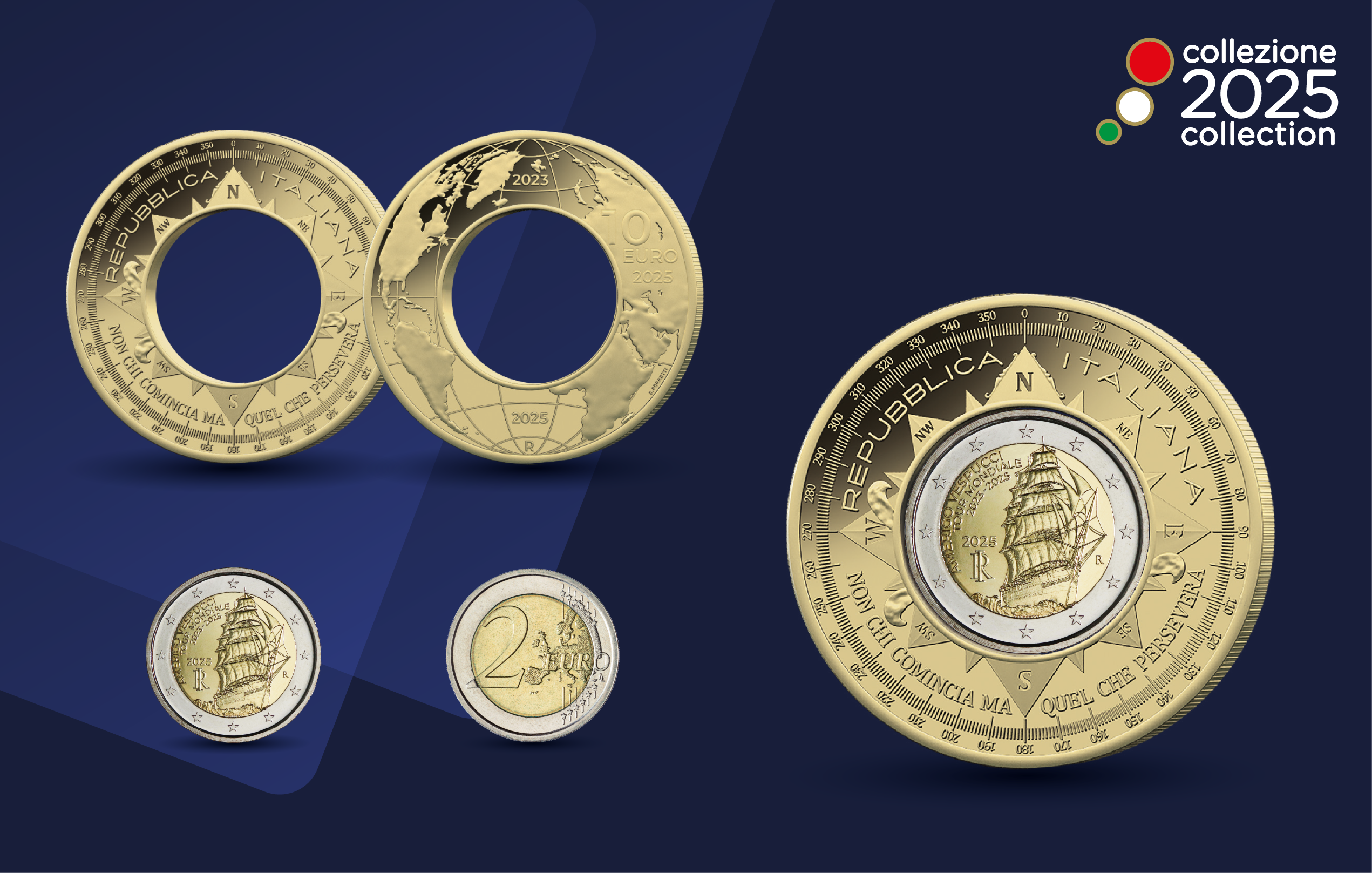 Two Coins Create a Unique Composition for the Amerigo Vespucci Voyage